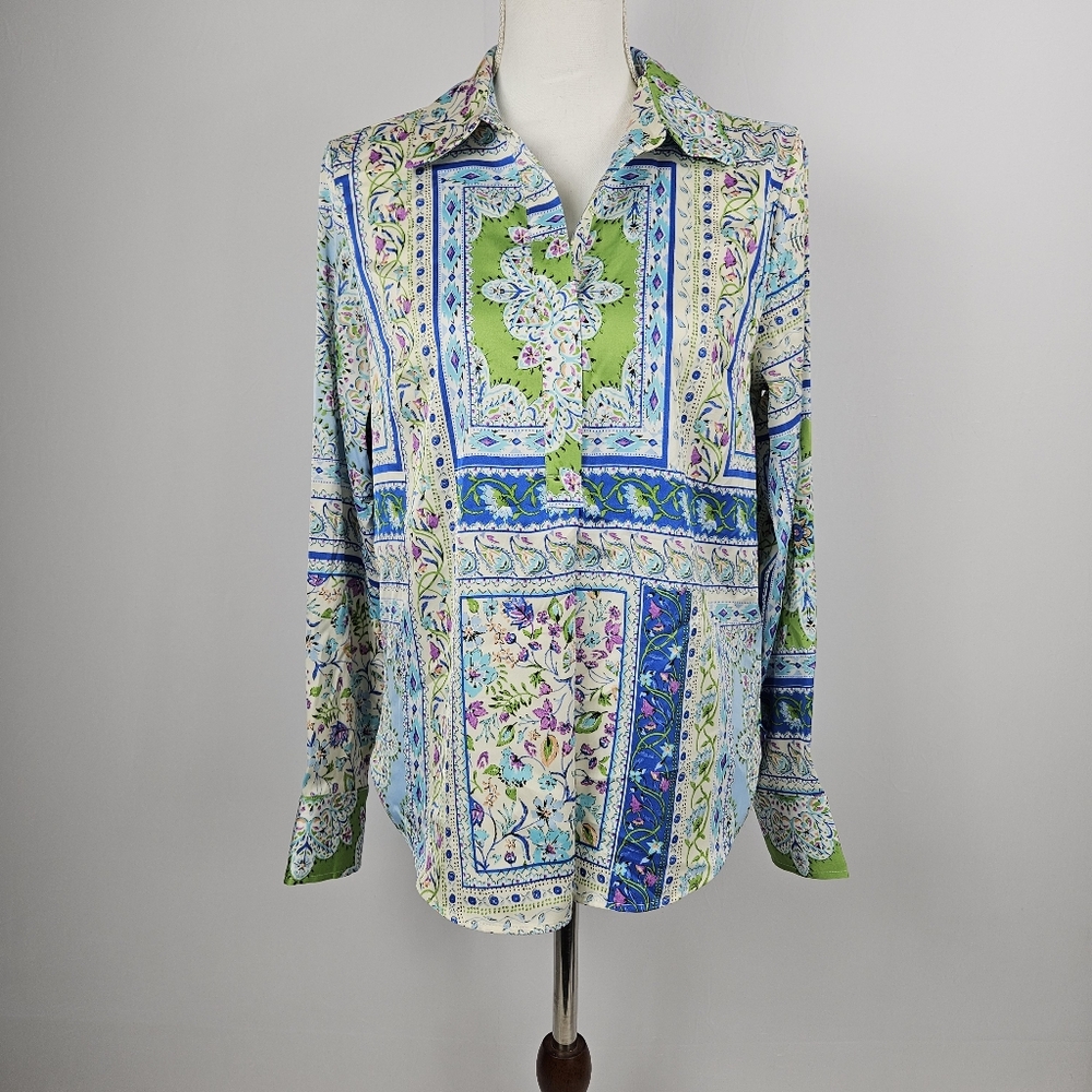 Joie floral polyester blouse size small